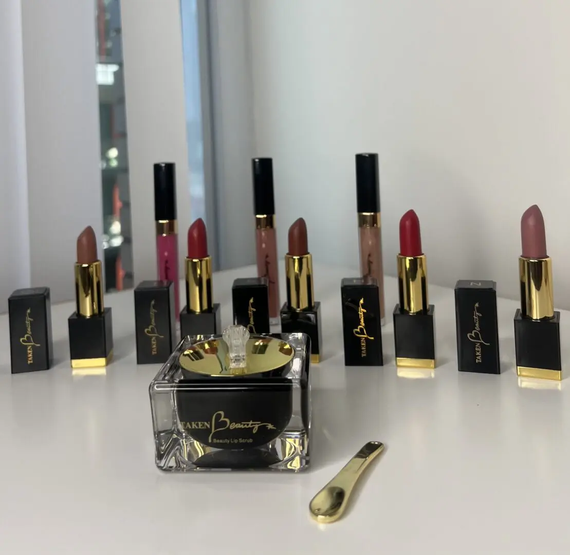 Black Gold Lip Gloss, Lipstick, and Lip scrub set