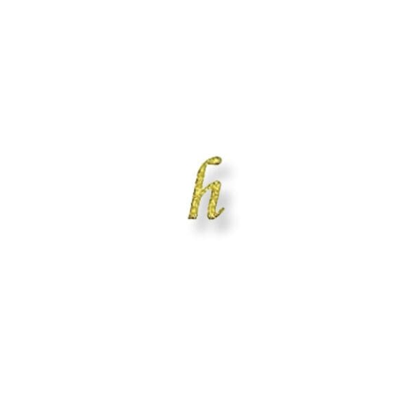A gold letter f with the letter h in it.
