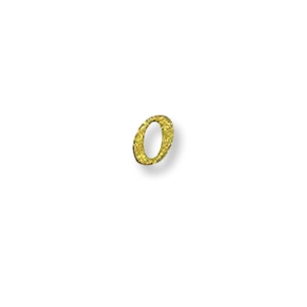 A gold ring sitting on top of a white surface.